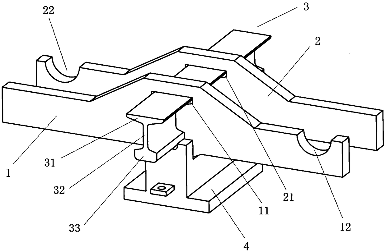 Steel rail torsion tool used for steel rail torsion and steel rail manufacturing device