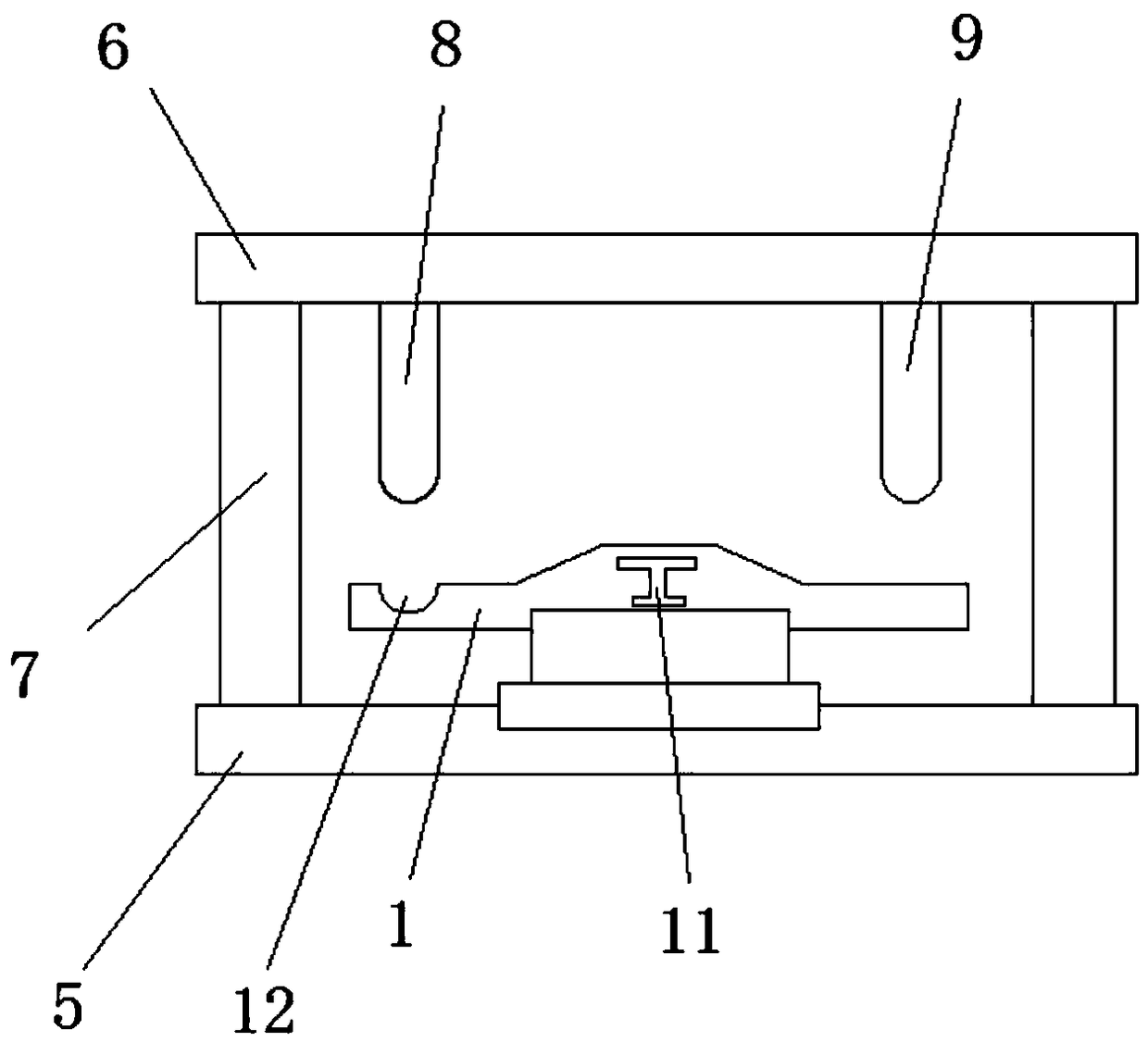 Steel rail torsion tool used for steel rail torsion and steel rail manufacturing device