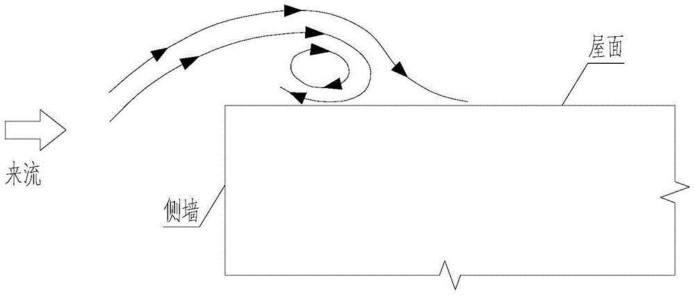 A dynamic suppression device for strong wind suction on the roof of a low building