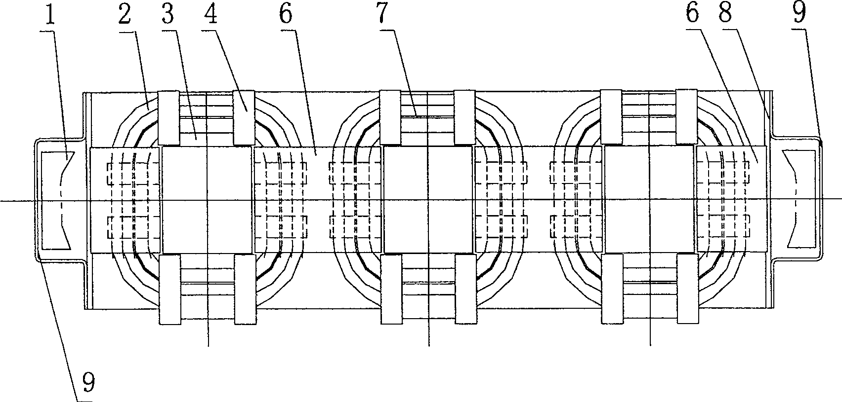 Structure of amorphous alloy iron core dry distribution transformer body