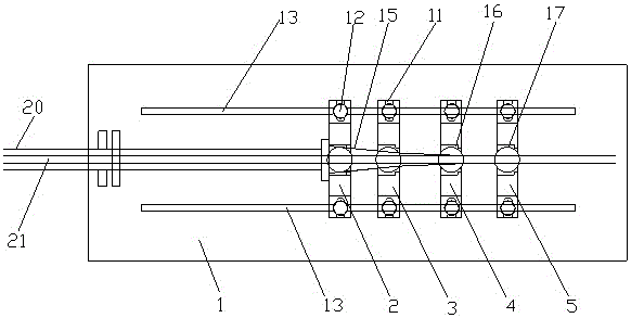 An optical cable steel strip longitudinal wrapping device