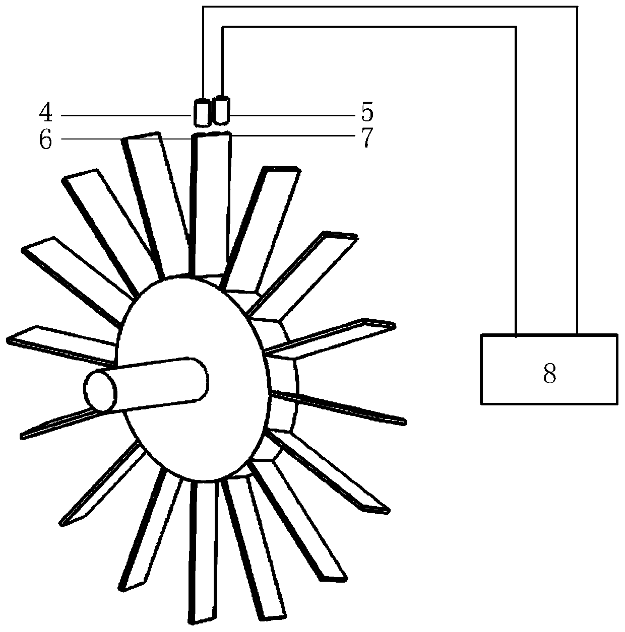 Blade torsional vibration displacement measurement method based on blade tip timing principle