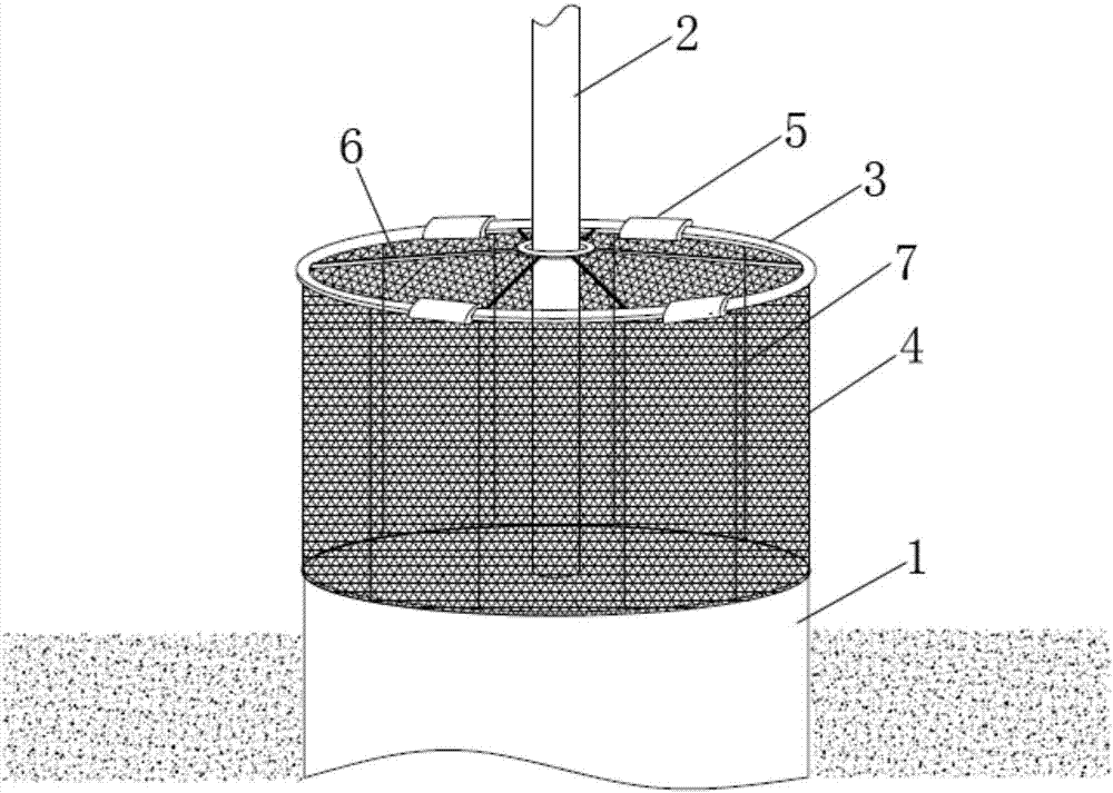 Floating net cage based on an offshore fan composite cylinder foundation