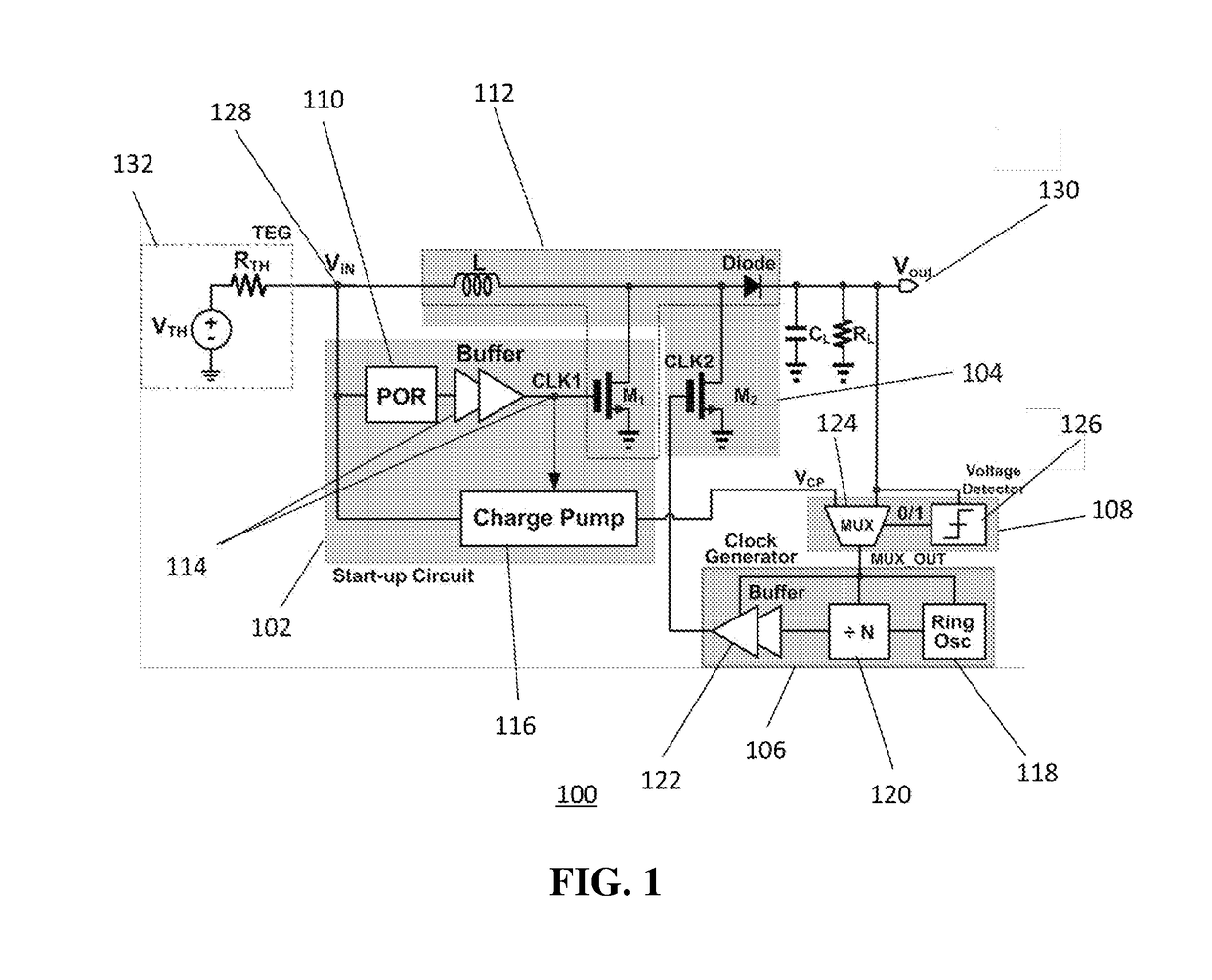 Device And Method For Energy Harvesting Using A Self-Oscillating Power-On-Reset Start-Up Circuit With Auto-Disabling Function