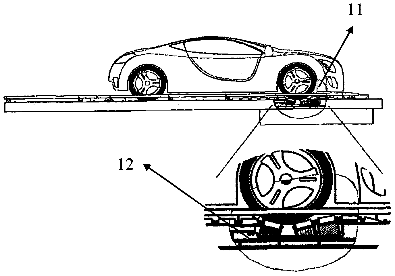 Wheel limiting system for multi-type vehicle locating platform