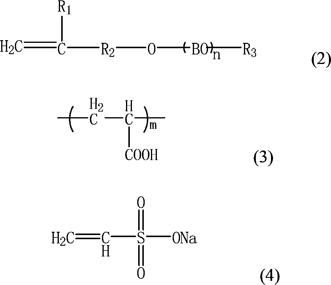 Polycarboxylic acid water reducer used for high mud concrete and synthetic method