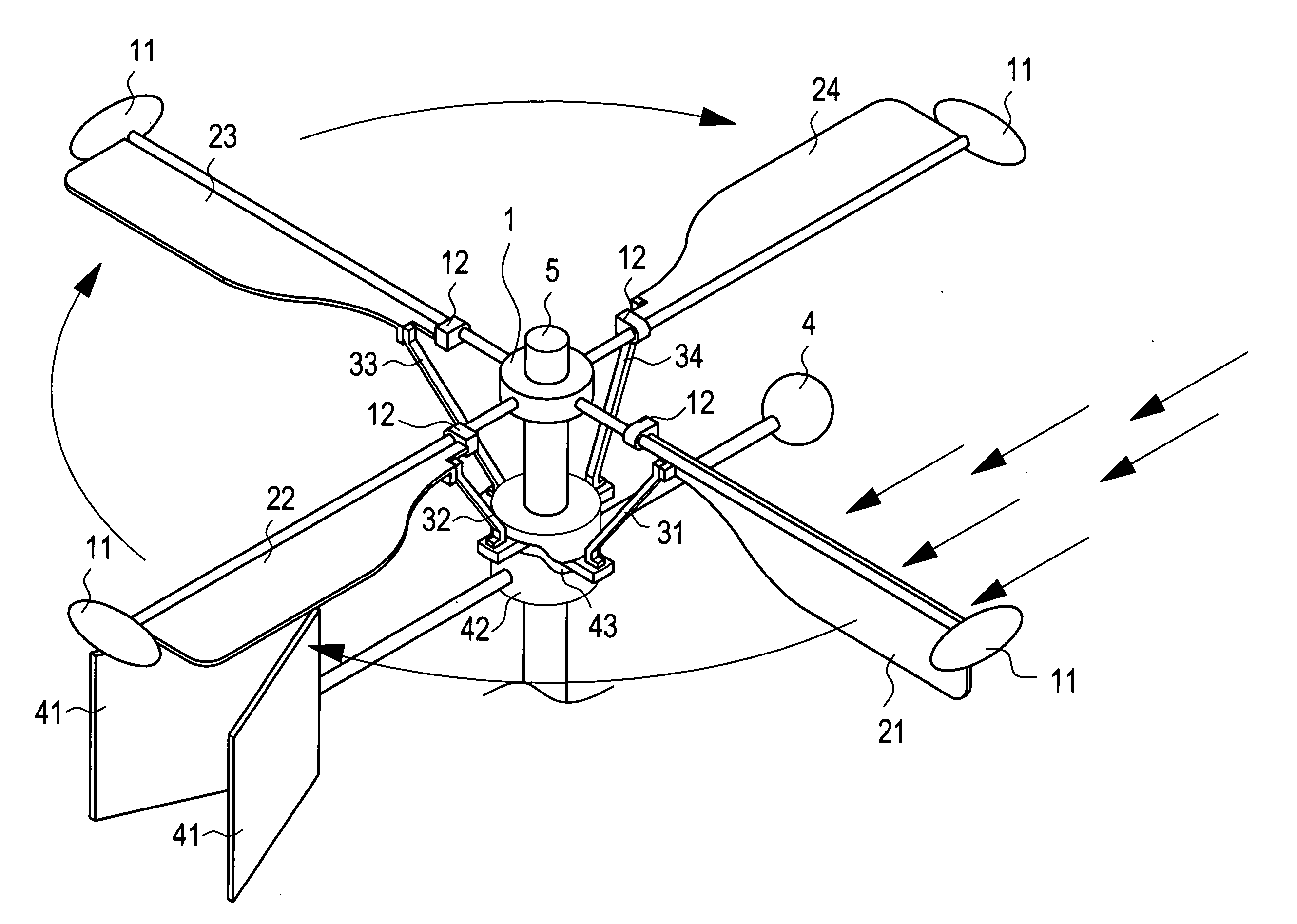 Sail wing type windmill and operation method of same