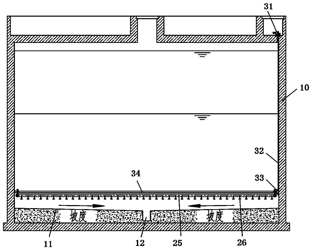 Coiling-sweeping type flushing device for regulating storage tank and control method thereof