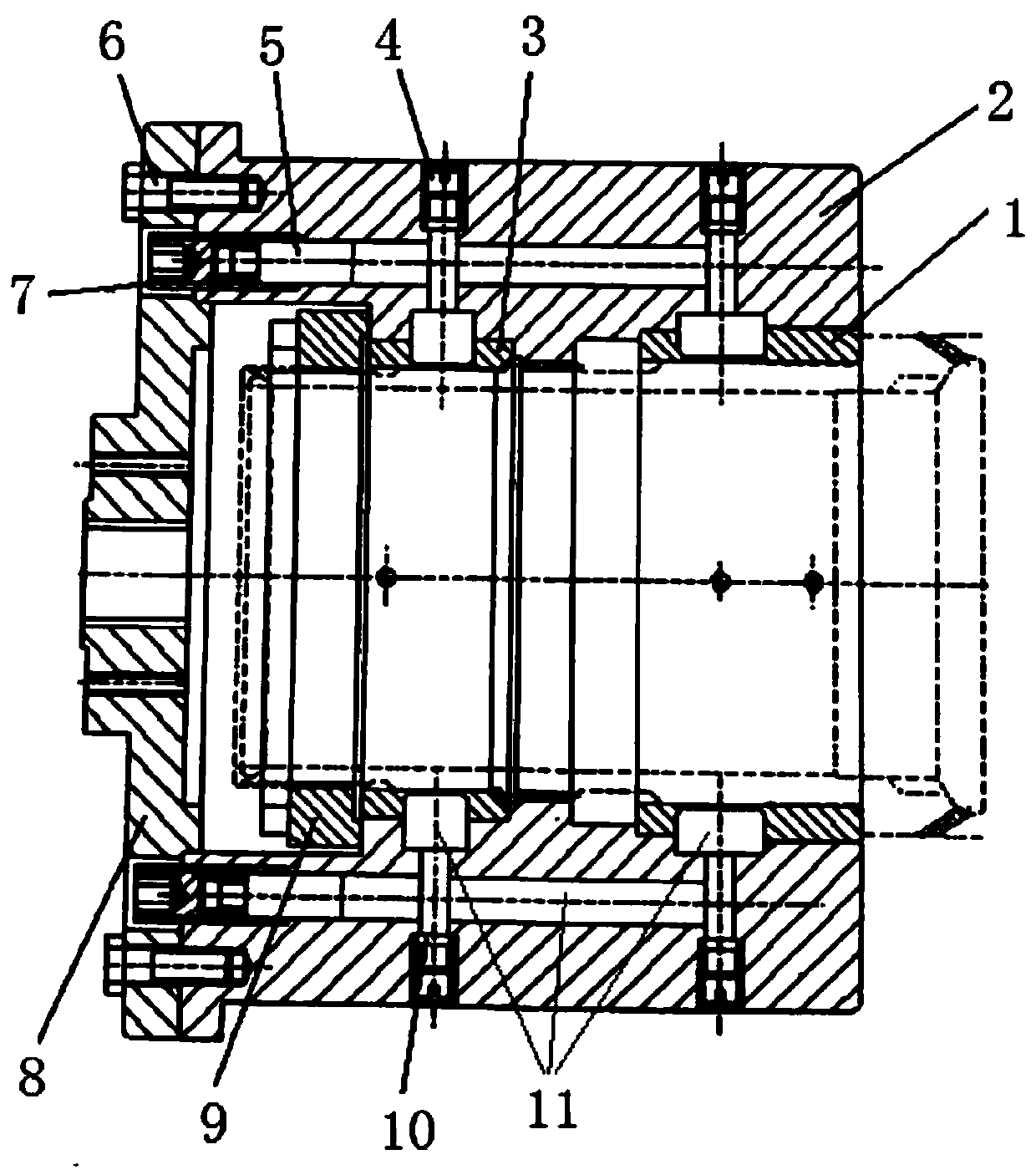 A double-cylindrical pressurized rotor balancing fixture