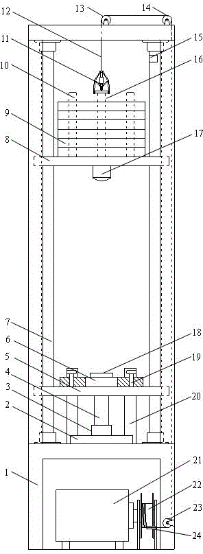 Drop weight type dynamic and static combined load impact experimental device