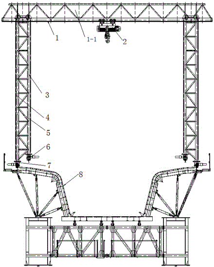 Orbital transfer portal crane matched with movable formwork