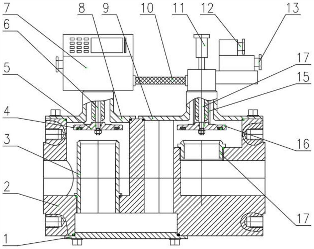 Integrated double-valve-port gas pipeline valve