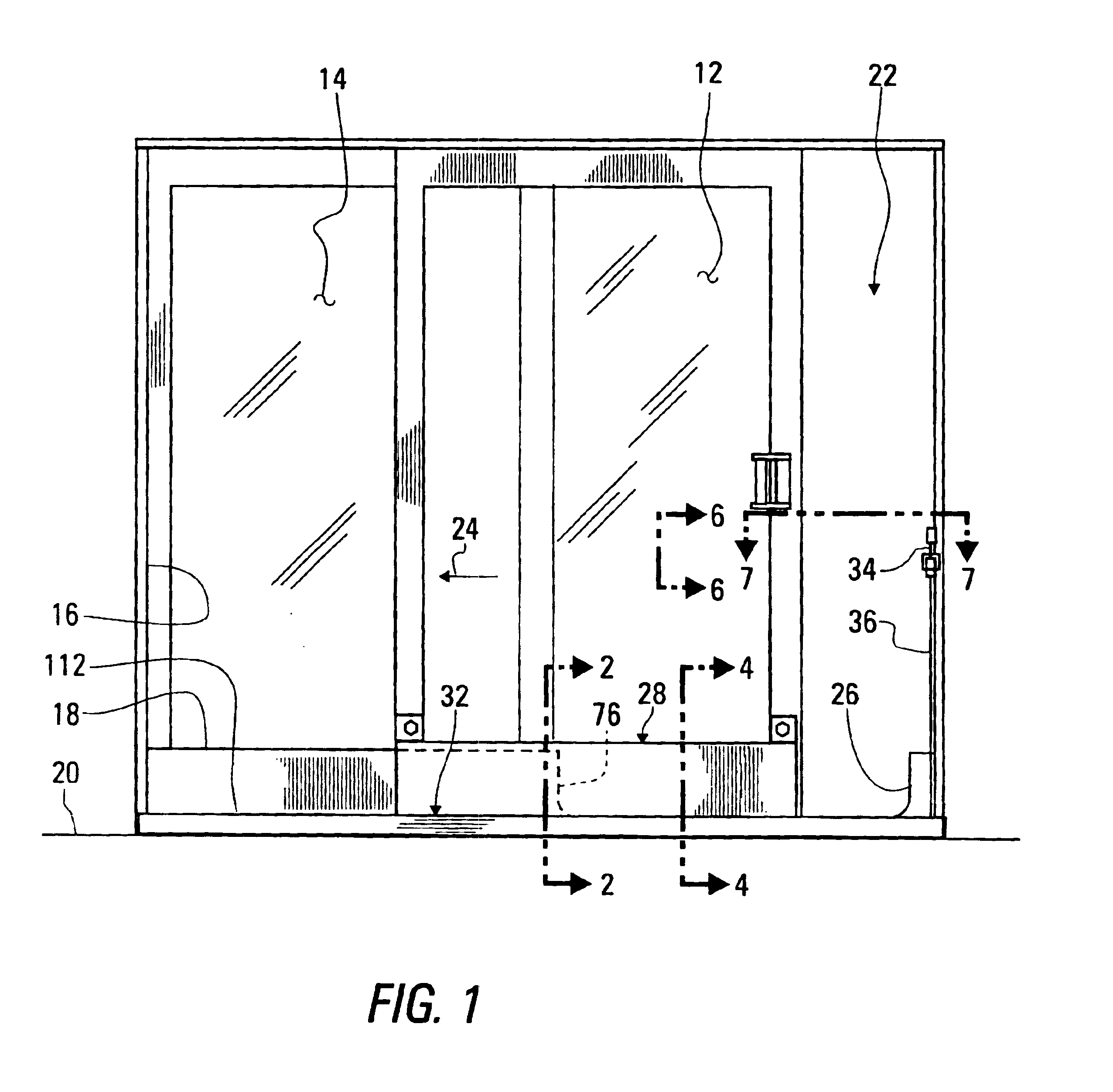 Apparatus moving with a sliding door to provide an unobstructed passageway and to seal a notch within a watertight barrier