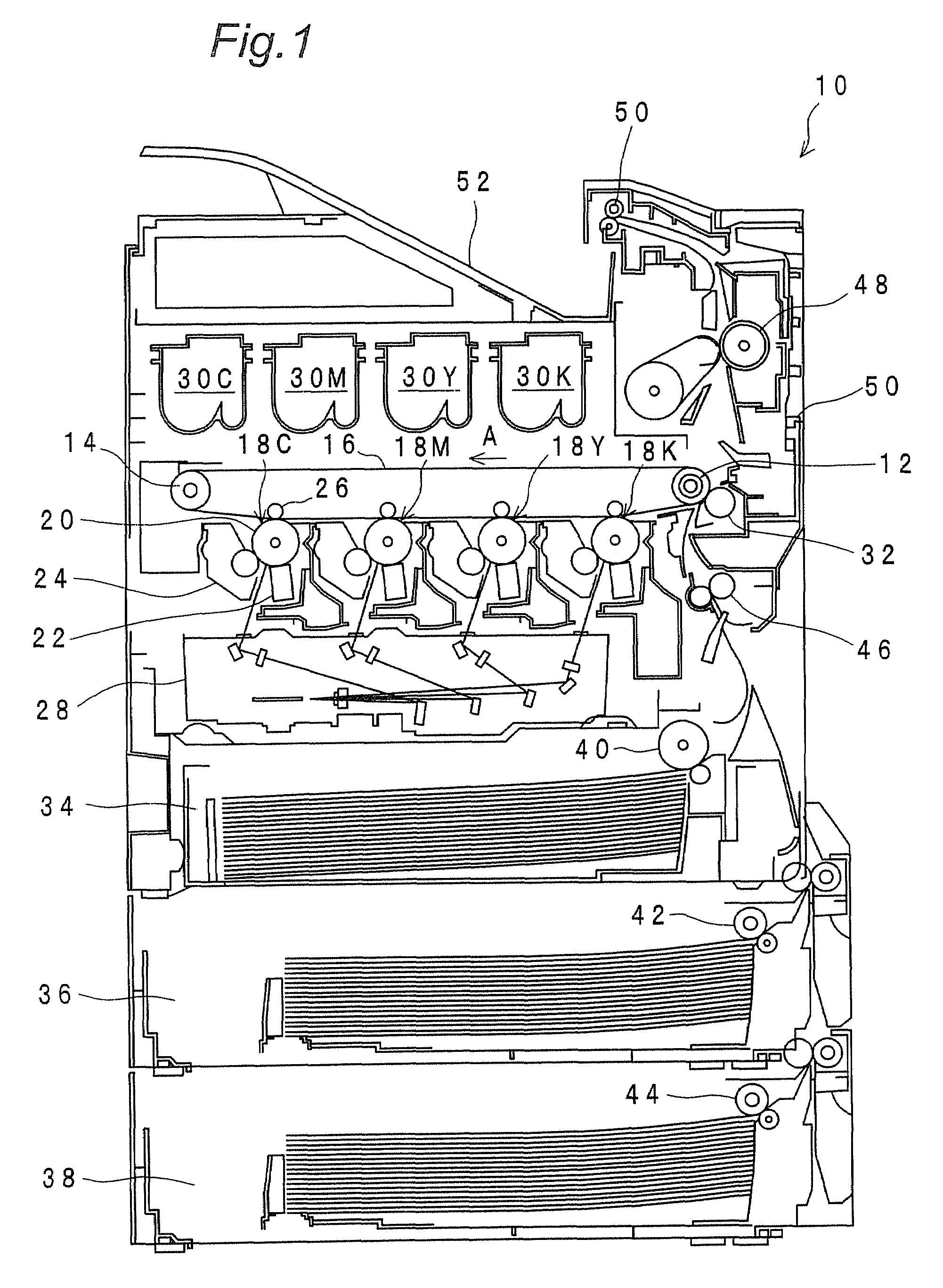 Image forming apparatus having monochrome and color print modes and a plurality of system speeds