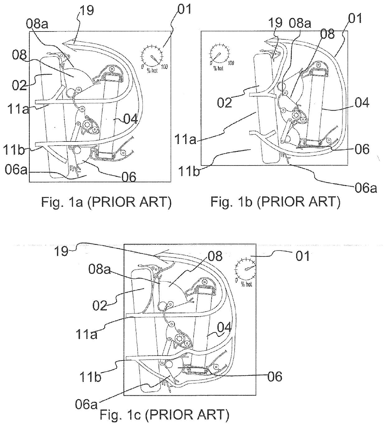 System for controlling movements of doors of a heating ventilation and air-conditioning module