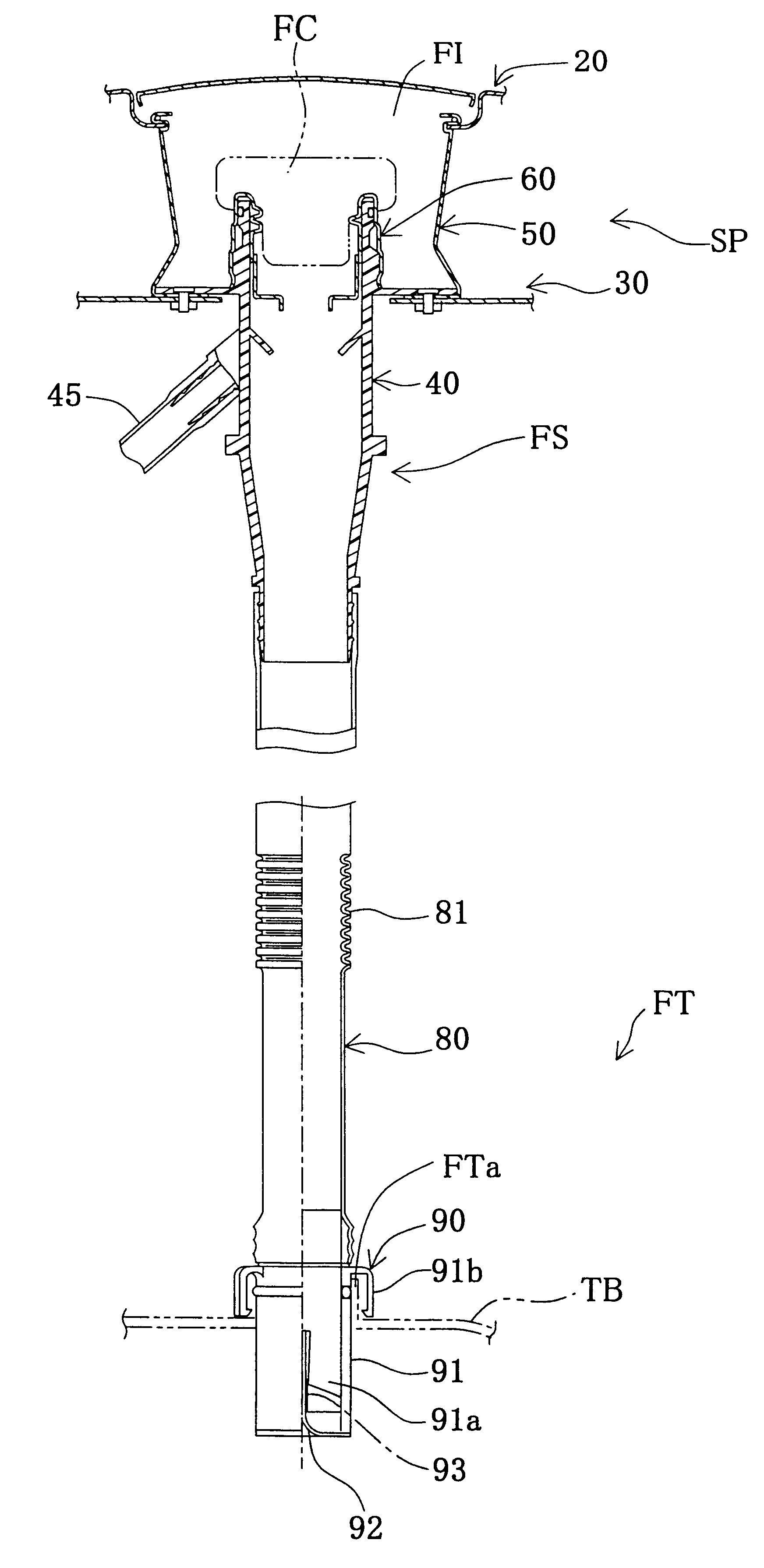 Fuel tank and fuel feeding apparatus used therefor
