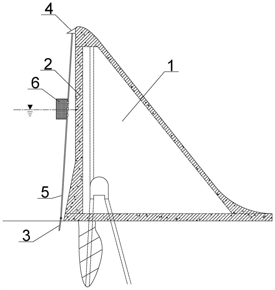 Wave-absorbing and energy-absorbing protective framework for improving anti-seismic property of concrete dam