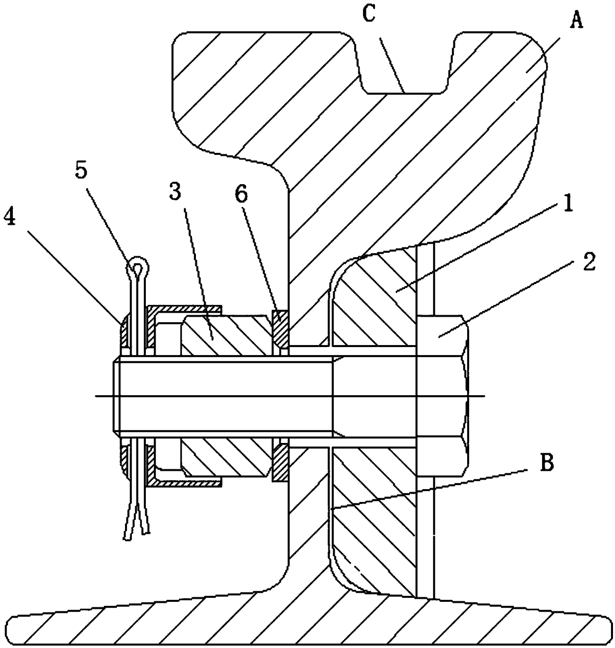 Trough-type-rail reinforcing structure