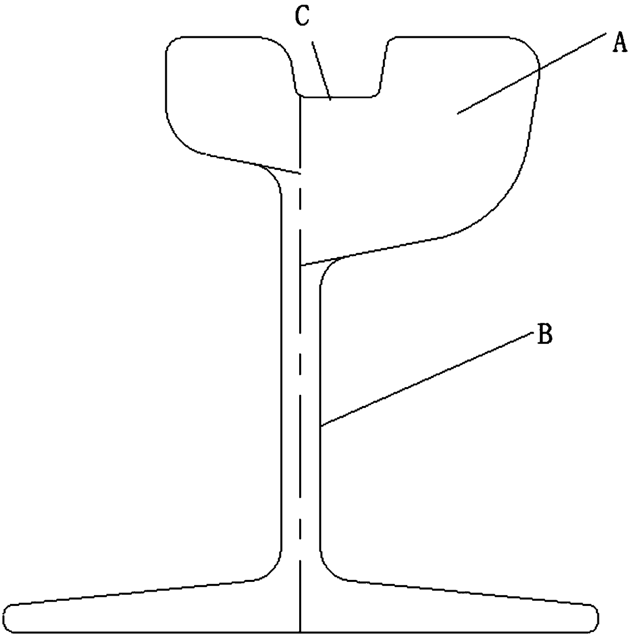 Trough-type-rail reinforcing structure