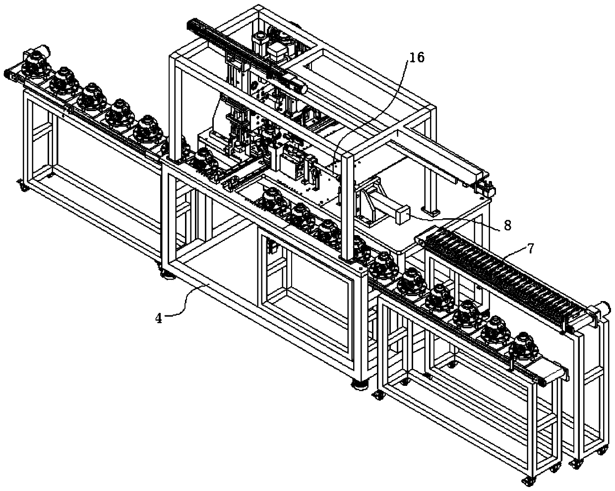 A differential gear shaft assembly equipment