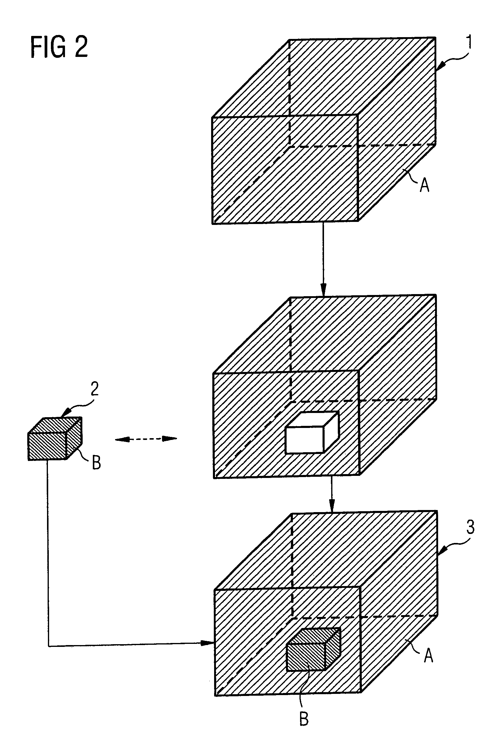 Method for expanding the display of a volume image of an object region