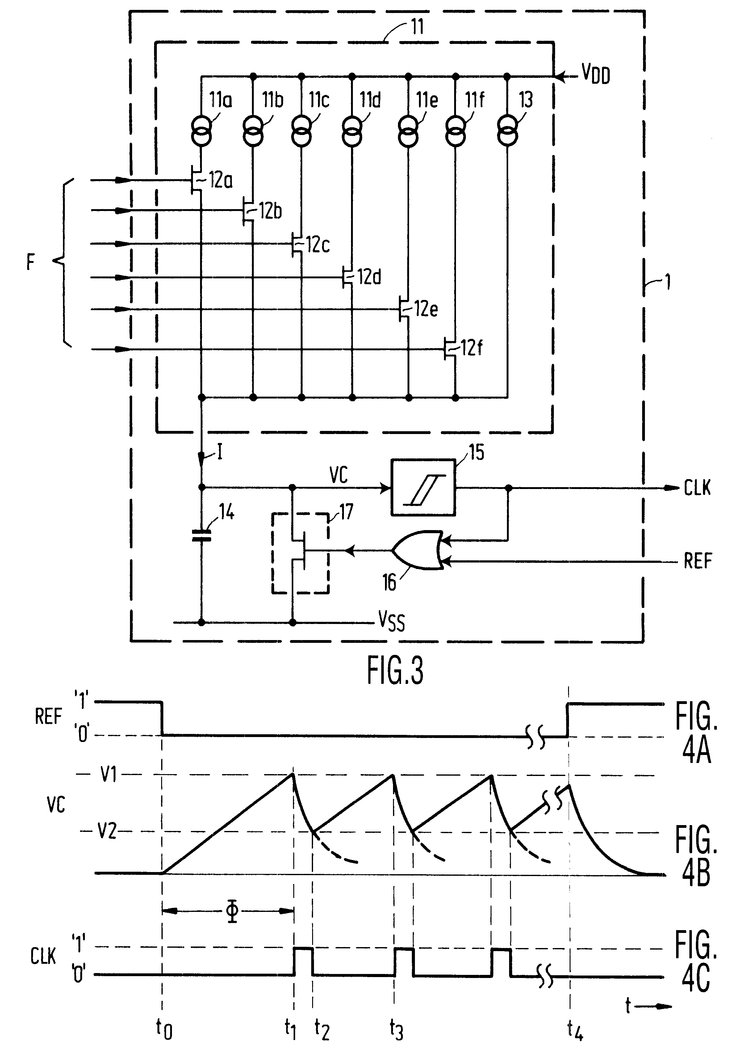 Phase-coupled clock signal generator and character generator comprising such a phase-coupled clock signal generator