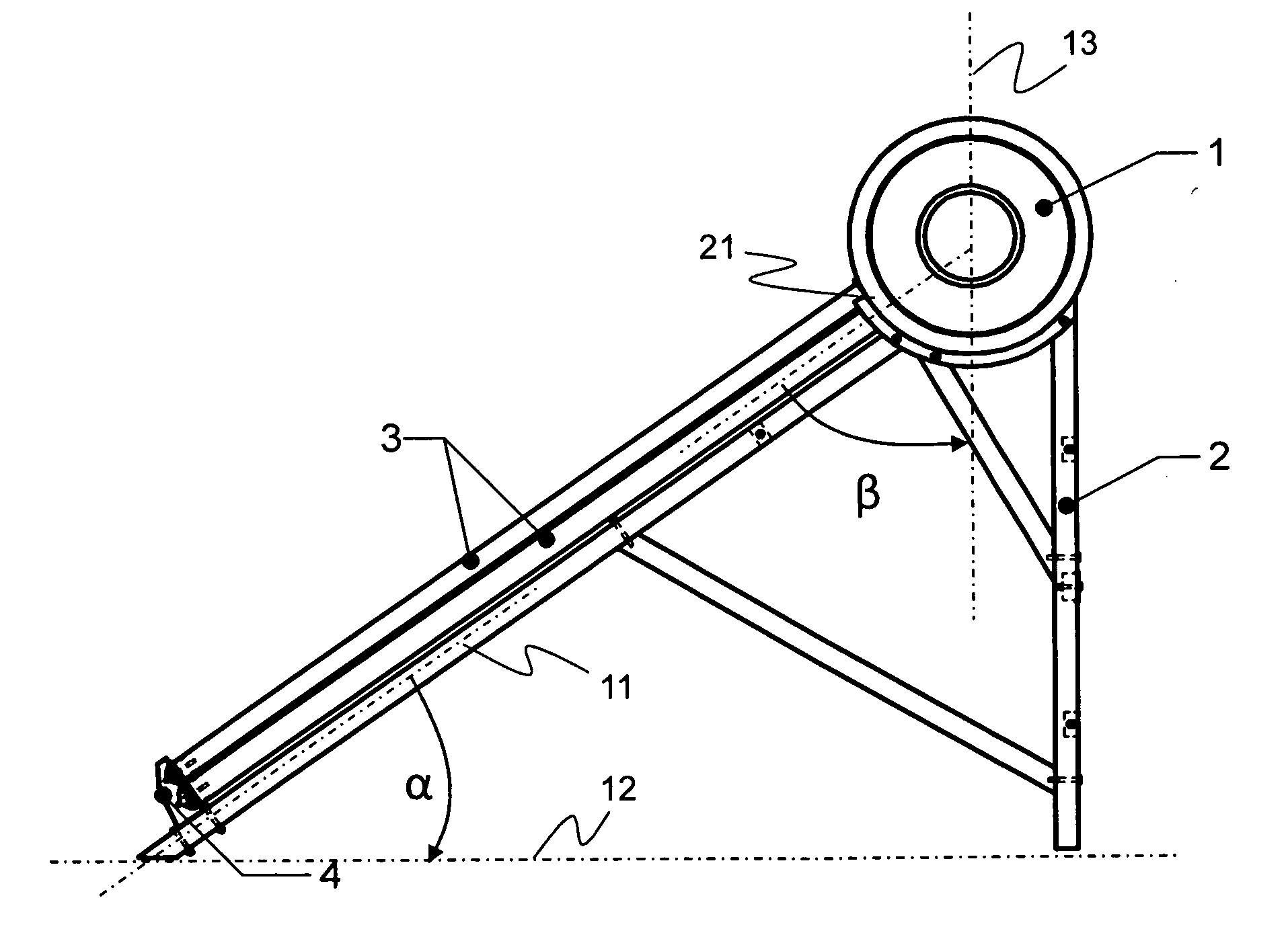 Solar water heating system with double-row vacuum tubes