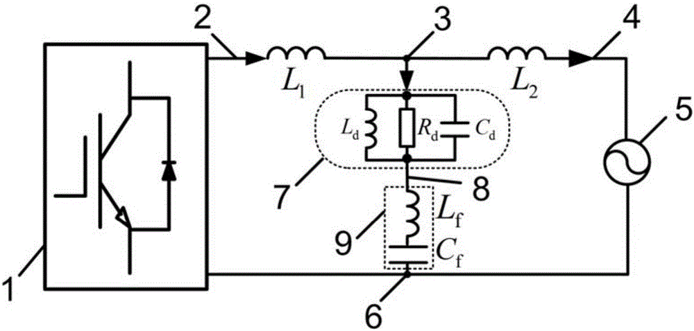 llcl filter with lrc parallel passive damping circuit