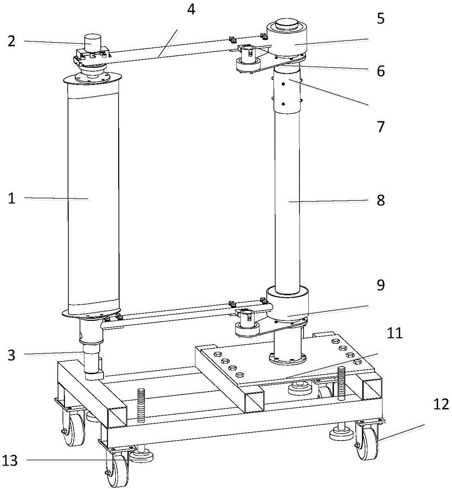 Airfoil-shaped dynamic aerodynamic characteristic test bench for horizontal-axis wind turbine