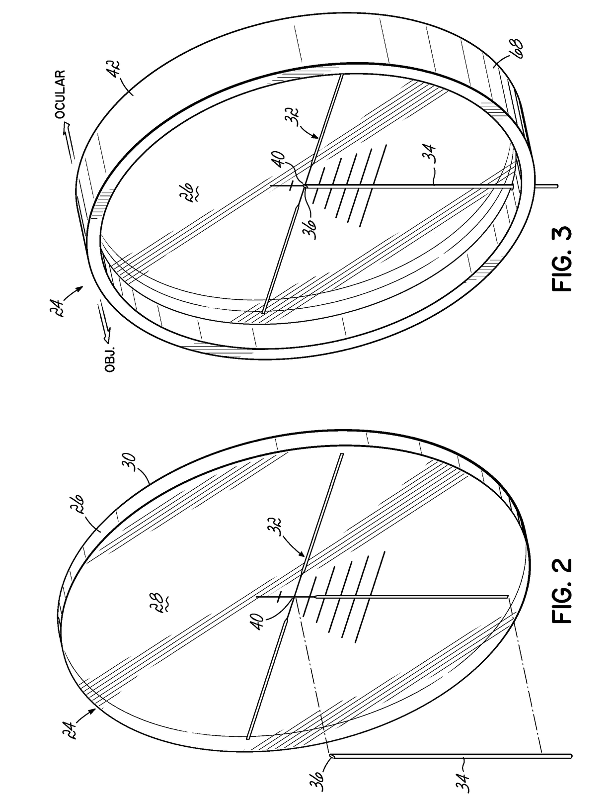 Reticle disc with fiber illuminated aiming dot