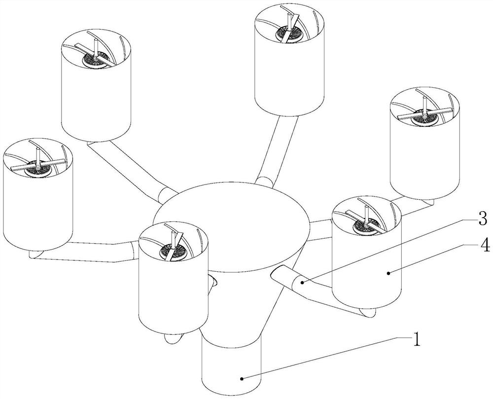 Spiral water flow pollution discharge mechanism