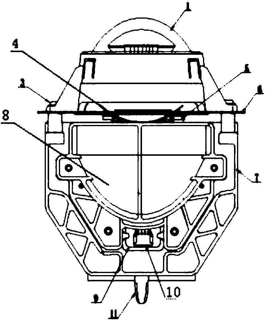 Automobile headlamp core module structure