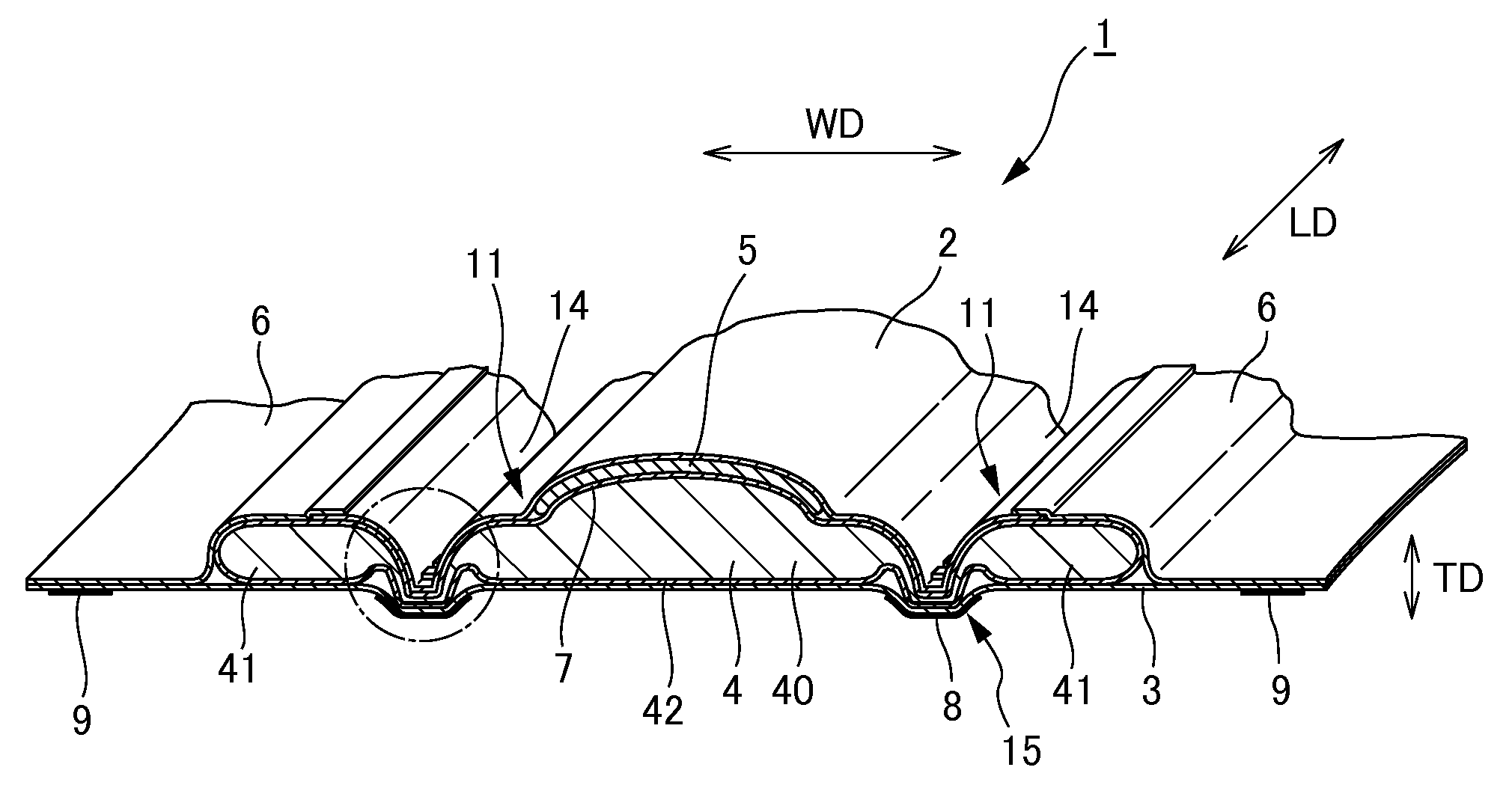 Absorbent article with compressed channel portions