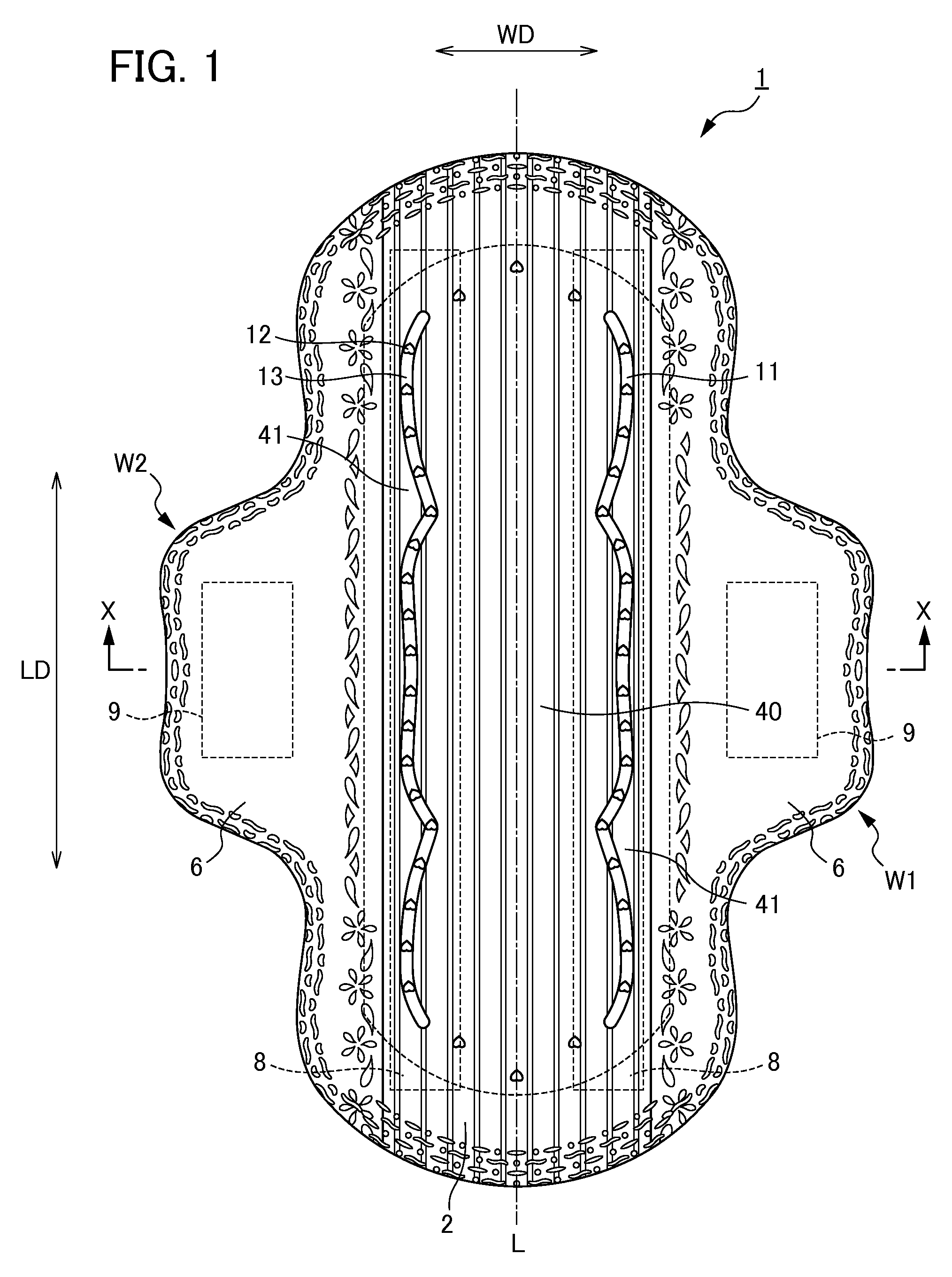 Absorbent article with compressed channel portions