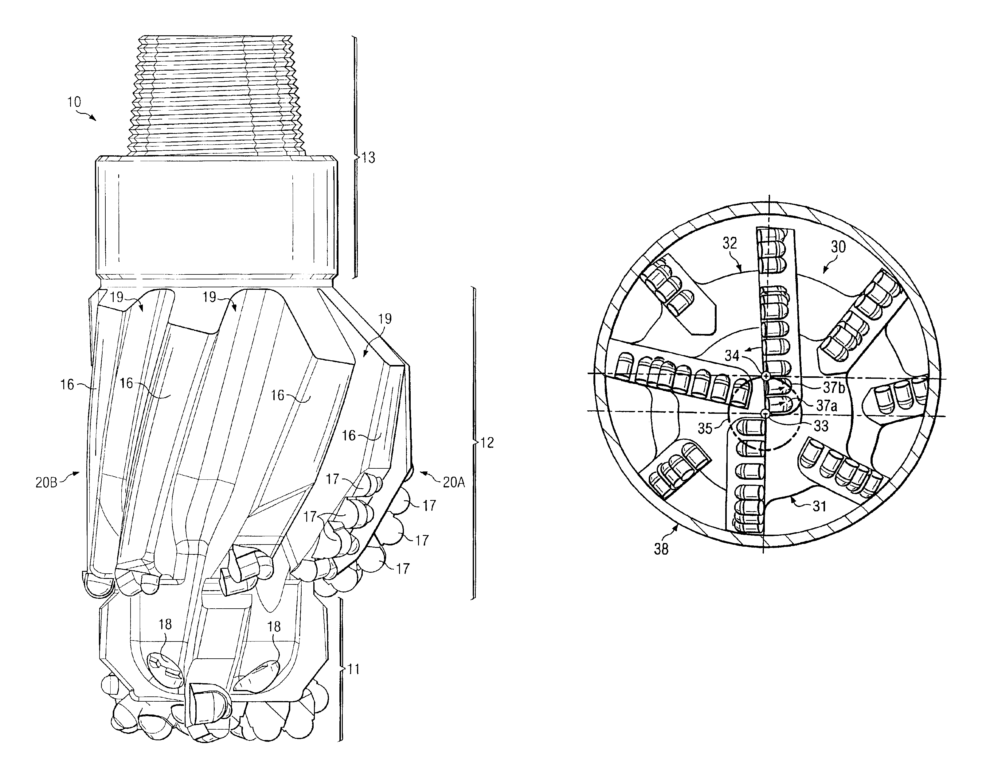 Drill out bi-center bit and method for using same