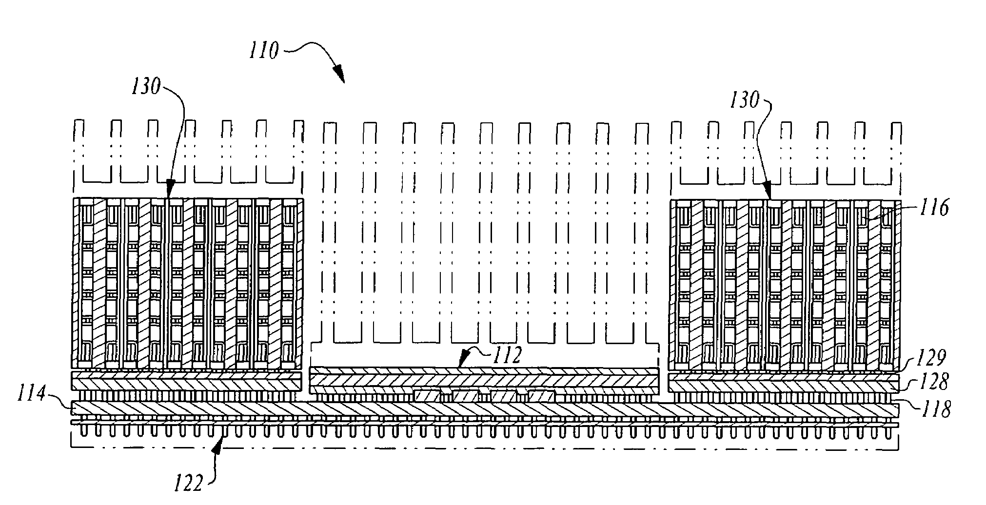 Field programmable gate array utilizing dedicated memory stacks in a vertical layer format