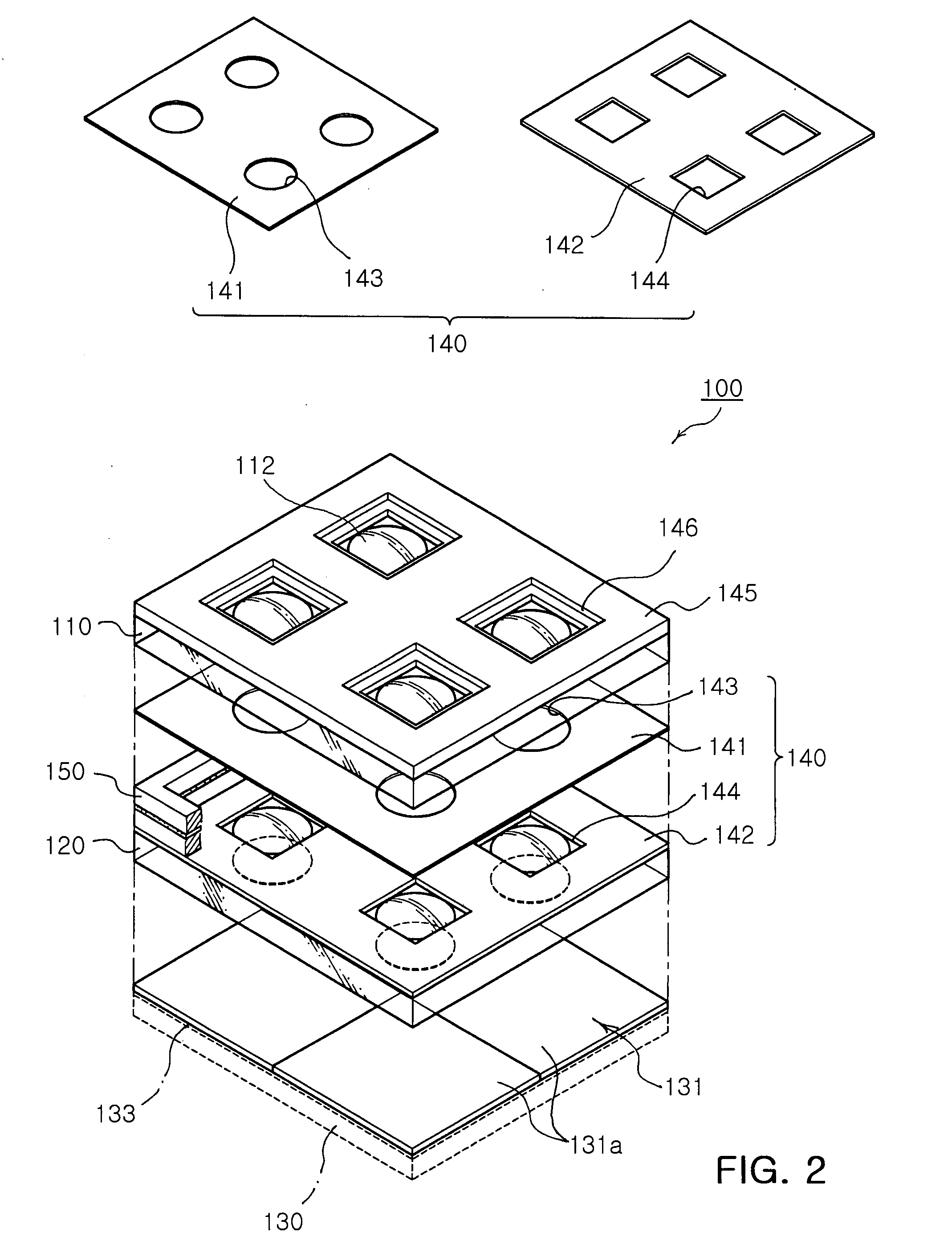 Camera module having an array lens