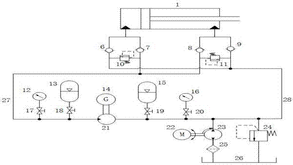 Floating pendulum-type wave power generation system with single cylinder acting in full cycle