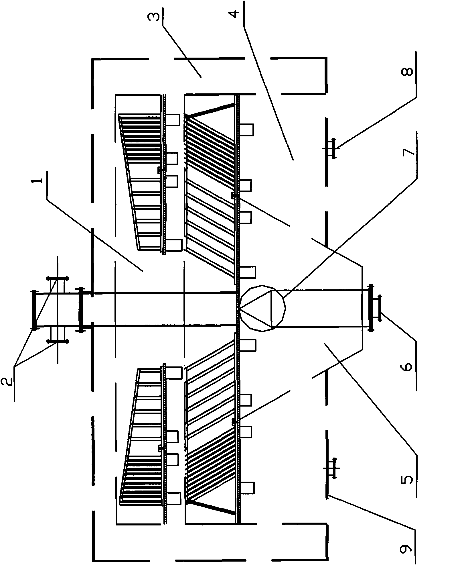 Inclined plate settling separating device