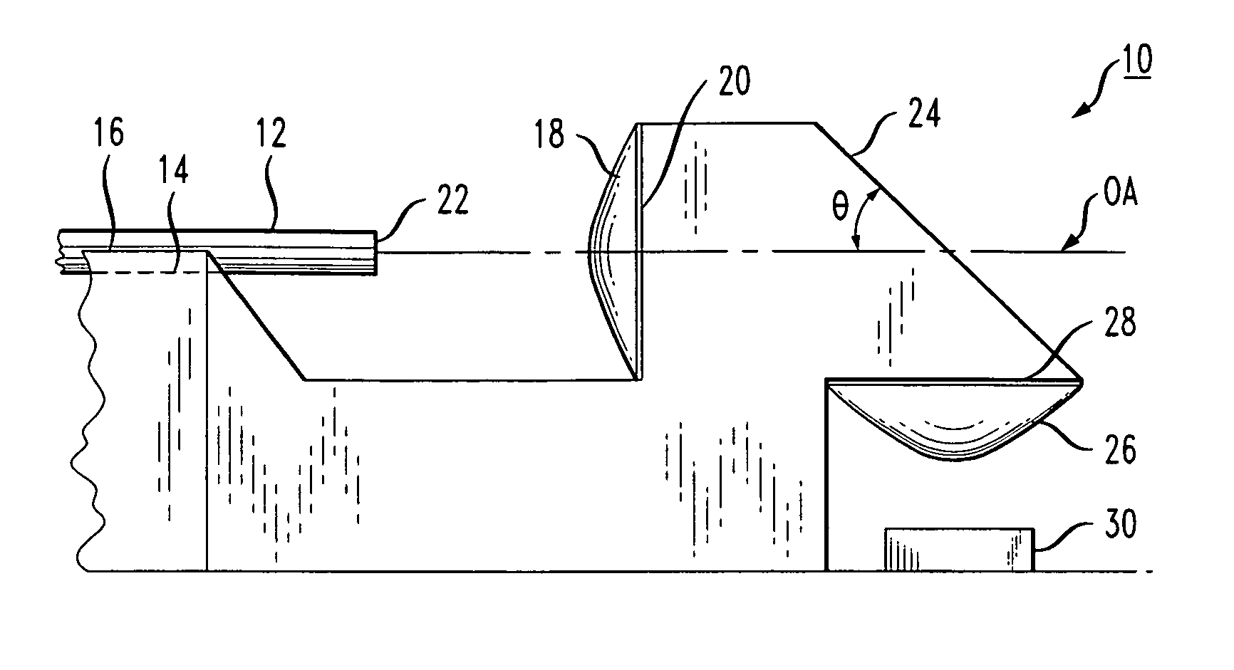 Dual-lensed unitary optical receiver assembly