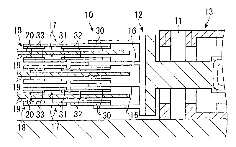 Suspension of magnetic disc driver