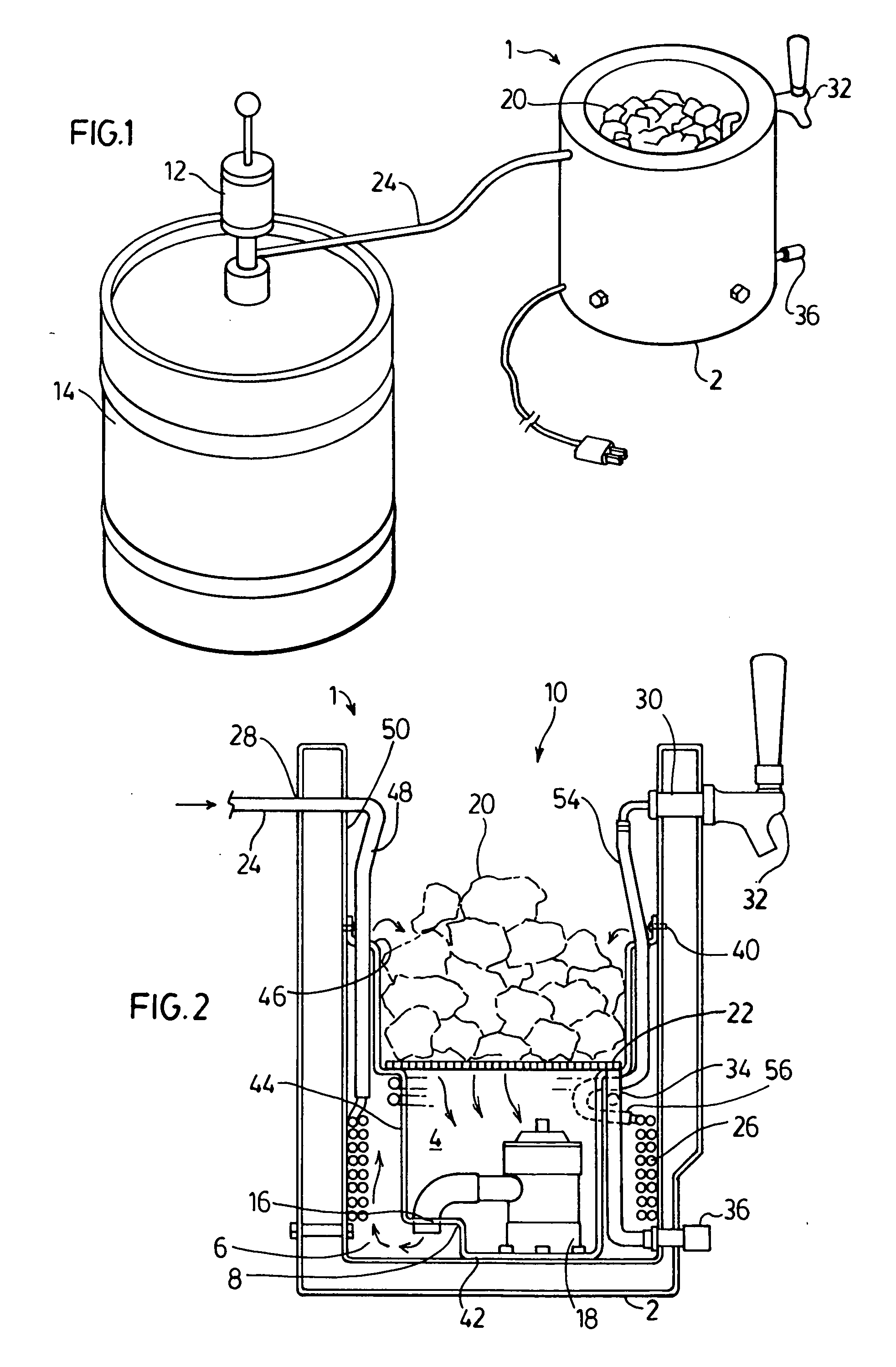 Portable apparatus for chilling draught beverages