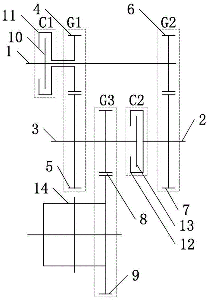 Two-speed automatic transmission for pure electric vehicles