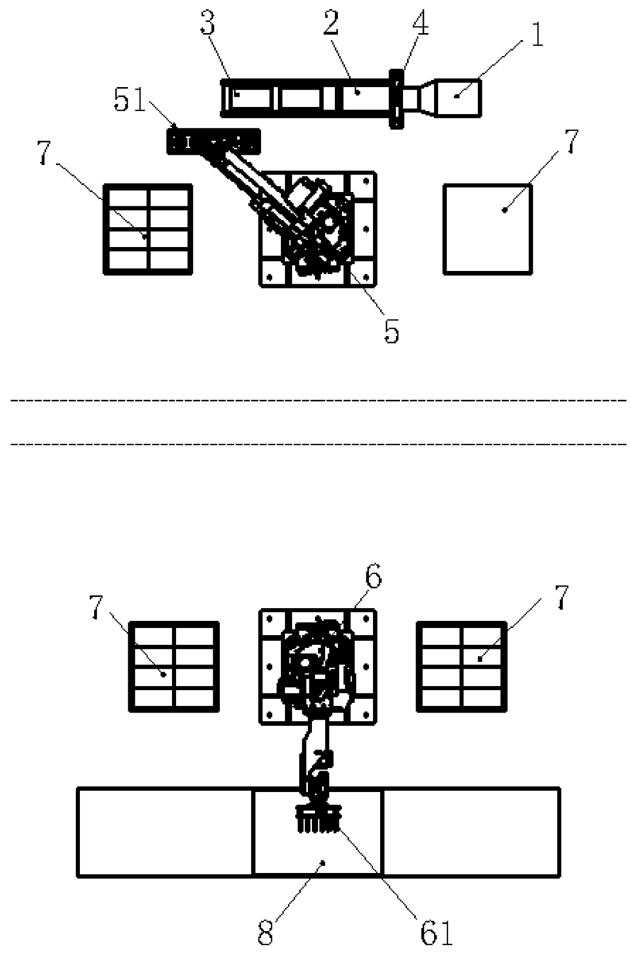 Electric ceramic mud brick robot palletizing and de-palletizing workstation