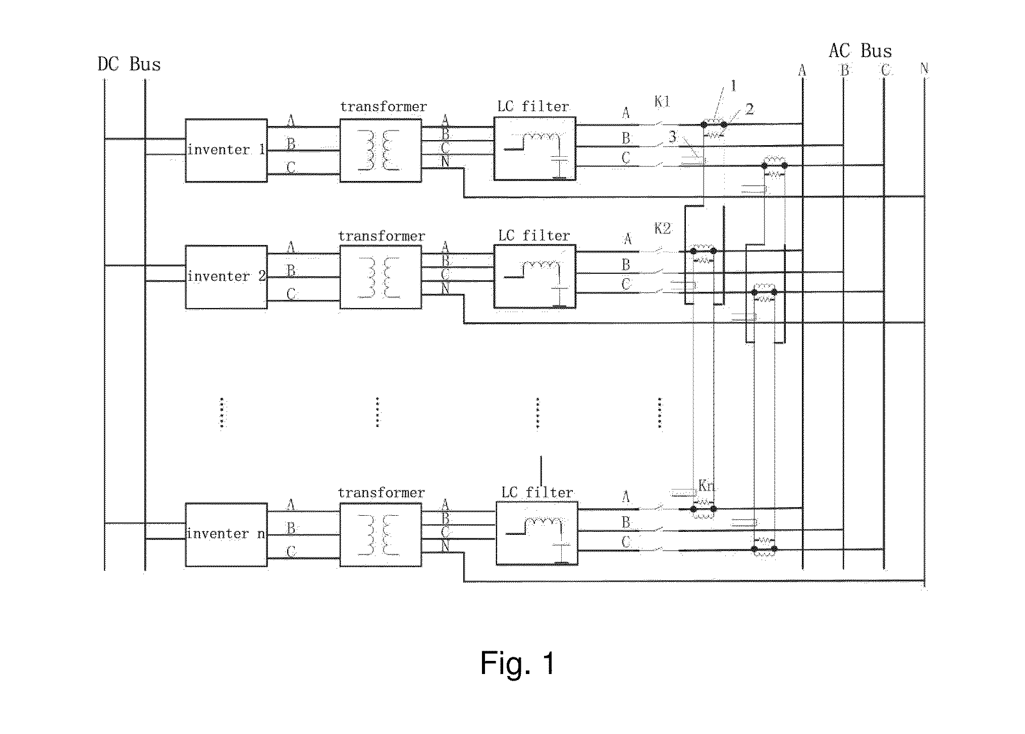System and method for parallel power supply control for auxiliary converters of motor train unit in presence of interconnecting lines