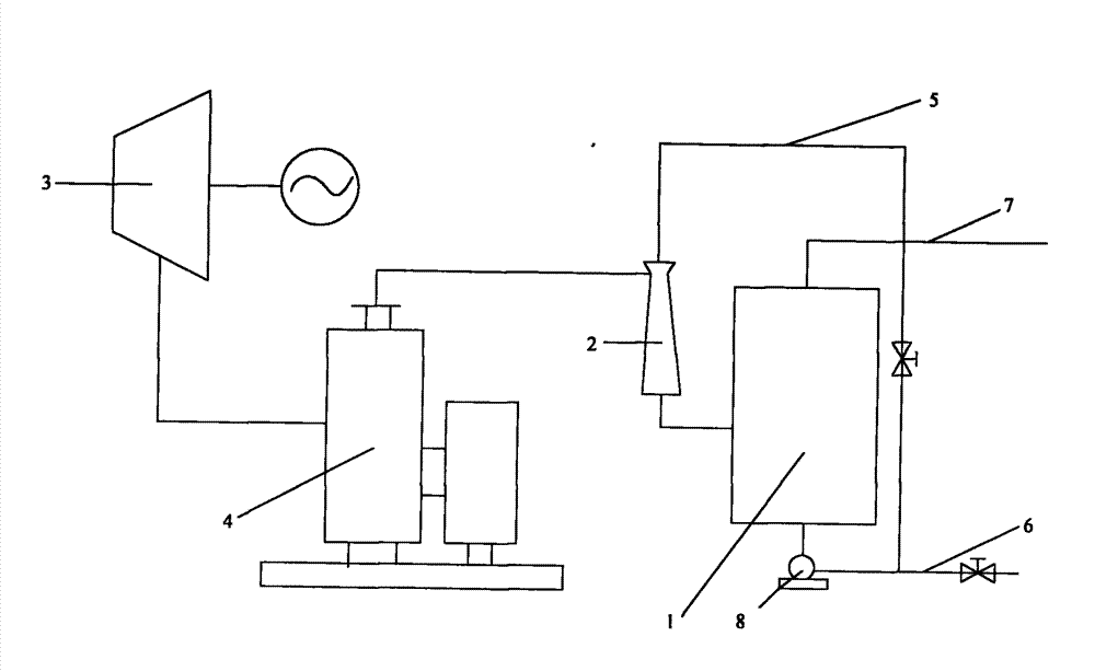 Vacuum steam recovery device for steam turbine