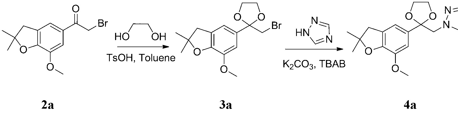 2-(1,2,4-triazole-1-methyl)-2-(coumarone-5-radical)-1,3-dioxolane and application thereof