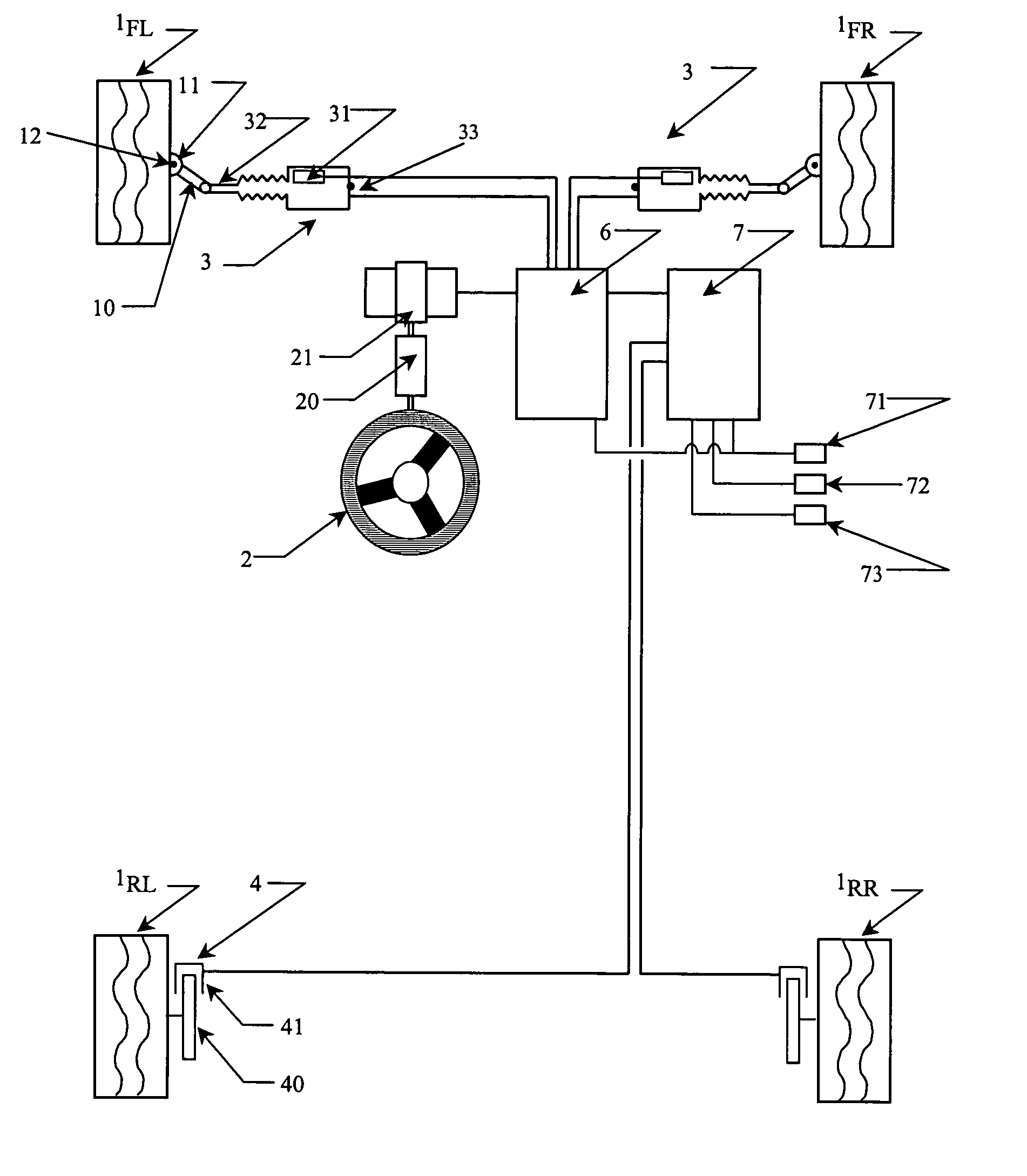 System for steering a vehicle, having a degraded mode in the event of failure of a wheel steering actuator