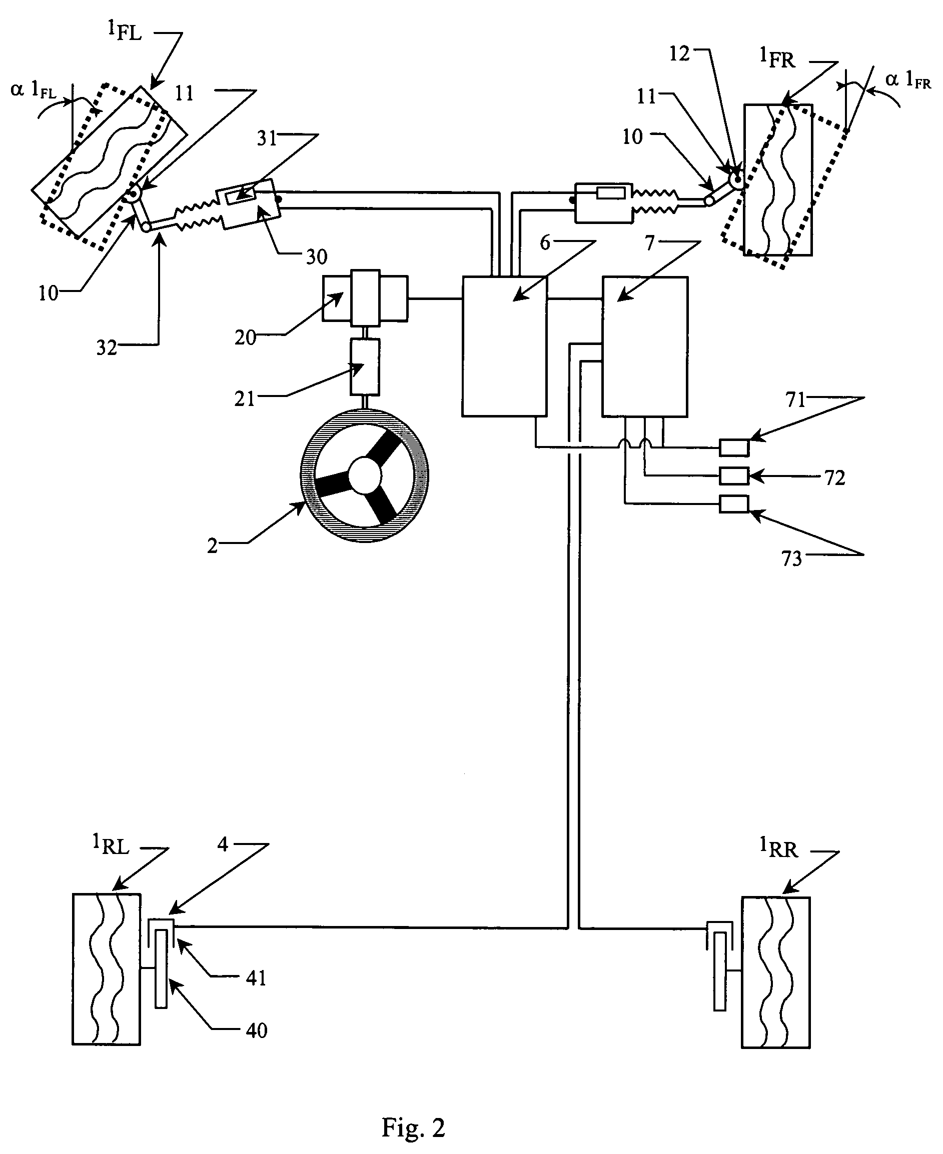 System for steering a vehicle, having a degraded mode in the event of failure of a wheel steering actuator