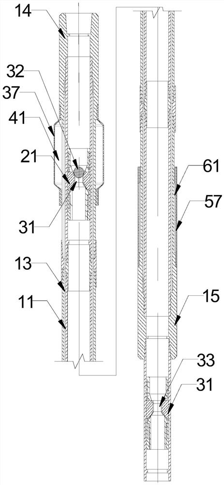 Well cementing device for controlling shear deformation of casing pipes